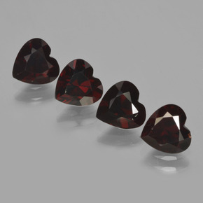 3.52 ctw Red Pyrope Garnet Stones, Natural Pyrope Garnet in Heart Facet Shape for Sale