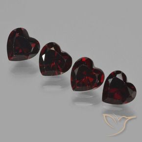 3.81 ctw Red Pyrope Garnet Stones, Natural Pyrope Garnet in Heart Facet Shape for Sale