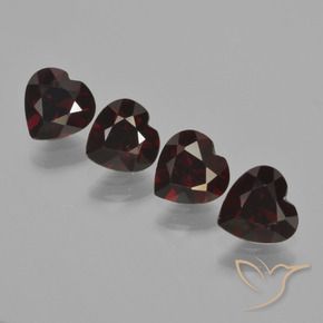 3.17 ctw Red Pyrope Garnet Stones, Natural Pyrope Garnet in Heart Facet Shape for Sale
