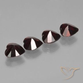Pyrope Garnet Gemstones in 6 x 6 mm (calibrated) Size for Sale, Pyrope Garnet Stones in Dark Red Color