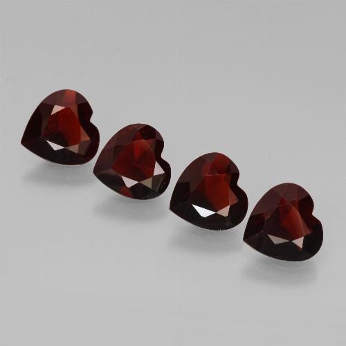 Rosso scuro Granato piropo Gem - 0.7ct Cuore sfaccettato (ID: 456303)