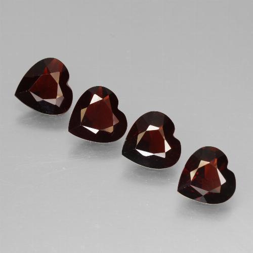 Rojo negruzco Granate Piropo Gema - 0.7ct Forma de corazón (ID: 456304)
