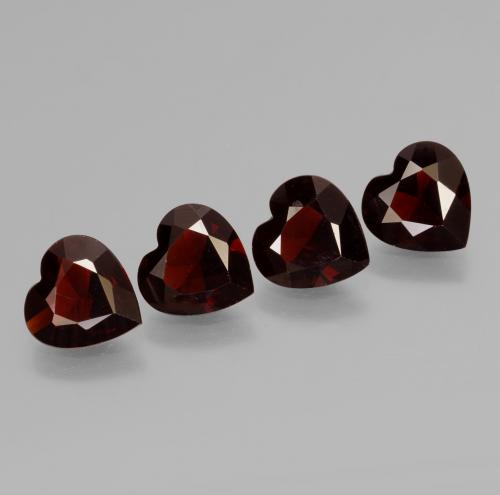 2.99 ctw Red Pyrope Garnet Stones, Natural Pyrope Garnet in Heart Facet Shape for Sale