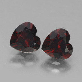 Blackish Red Pyrope Garnet Gem - 1ct Heart Facet (ID: 456389)