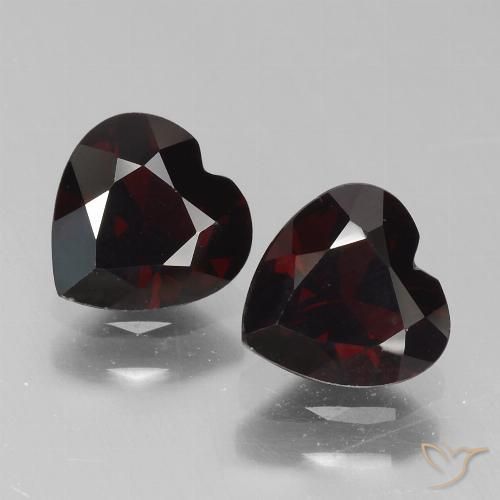 1.8 ct Heart Cut Pyrope Garnet, 6.2 x 6.2 mm From Mozambique, Photo A