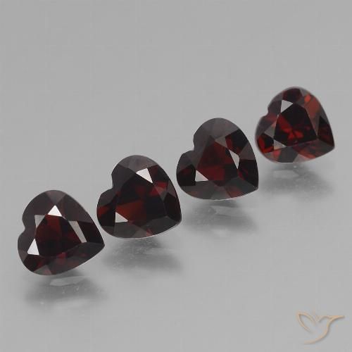 3.32ctw Natural Dark Red Pyrope Garnet, Heart, VVS-VS