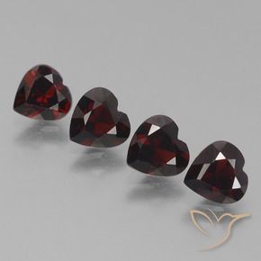 3.32 ctw Red Pyrope Garnet Stones, Natural Pyrope Garnet in Heart Facet Shape for Sale