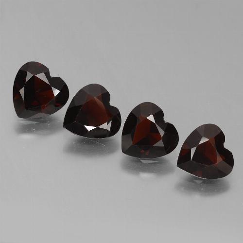 Темно-красный Гранат Пироп Камень - 0.7ct Фасетная огранка формы Сердце (ID: 456443)