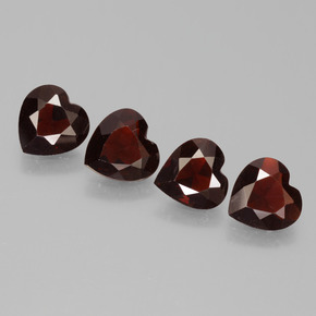 أحمر غامق عقيق بيروب حجر كريم - 0.7ct وجه قلب (ID: 456446)