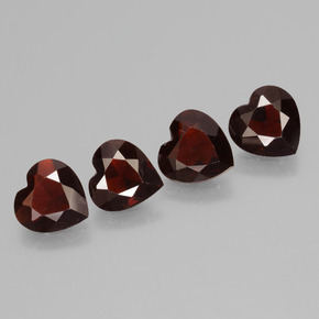 2.65 ctw Red Pyrope Garnet Stones, Natural Pyrope Garnet in Heart Facet Shape for Sale