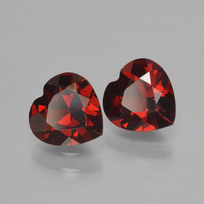 1.64 ct Red Pyrope Garnet Stone, Natural Pyrope Garnet in Heart Facet Shape for Sale