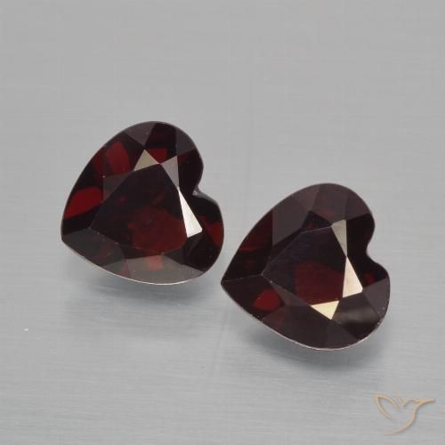 1.76 ct Heart Cut Pyrope Garnet, 5.9 x 6.1 mm From Mozambique, Photo A