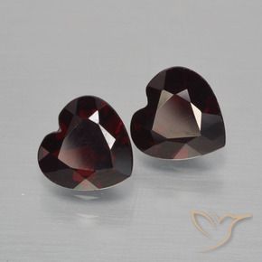 1.76 ctw Red Pyrope Garnet Stones, Natural Pyrope Garnet in Heart Facet Shape for Sale