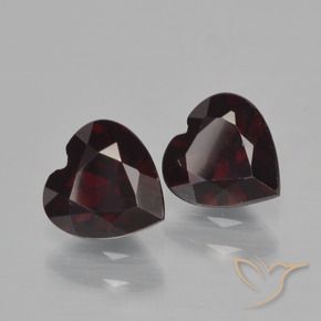 1.83 ctw Red Pyrope Garnet Stones, Natural Pyrope Garnet in Heart Facet Shape for Sale