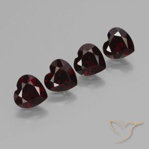 3.52 ctw Red Pyrope Garnet Stones, Natural Pyrope Garnet in Heart Facet Shape for Sale