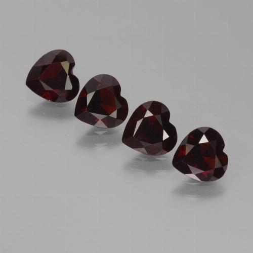 Dark Red Pyrope Garnet Gem - 0.7ct Heart Facet (ID: 456484)
