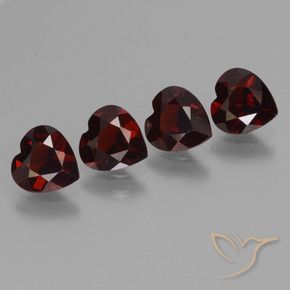 3.02 ctw Red Pyrope Garnet Stones, Natural Pyrope Garnet in Heart Facet Shape for Sale