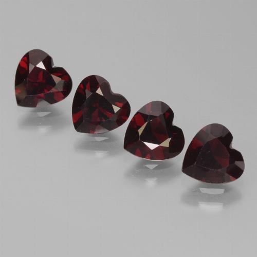 Rojo negruzco Granate Piropo Gema - 0.8ct Forma de corazón (ID: 456486)