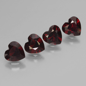 3.12 ctw Red Pyrope Garnet Stones, Natural Pyrope Garnet in Heart Facet Shape for Sale