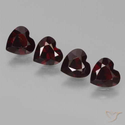 Dark Red Pyrope Garnet Gem - 0.8ct Heart Facet (ID: 456488)