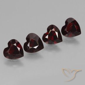 2.98 ctw Red Pyrope Garnet Stones, Natural Pyrope Garnet in Heart Facet Shape for Sale