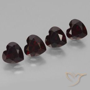 3.74 ctw Red Pyrope Garnet Stones, Natural Pyrope Garnet in Heart Facet Shape for Sale