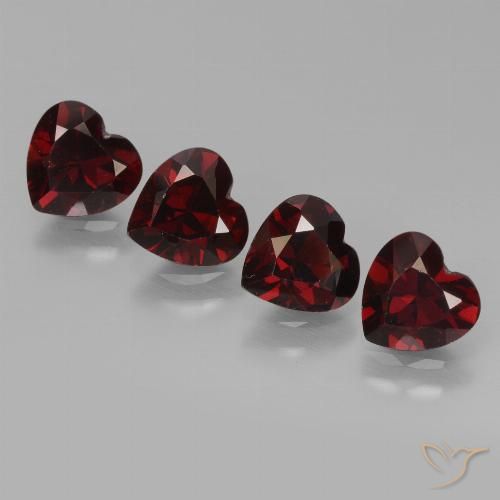 3.29 ct Heart Cut Pyrope Garnet, 6 x 6.1 mm From Mozambique, Photo A