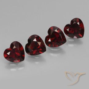 3.29 ctw Red Pyrope Garnet Stones, Natural Pyrope Garnet in Heart Facet Shape for Sale