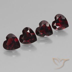 3.16 ctw Red Pyrope Garnet Stones, Natural Pyrope Garnet in Heart Facet Shape for Sale