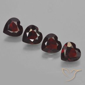 3.17 ctw Red Pyrope Garnet Stones, Natural Pyrope Garnet in Heart Facet Shape for Sale