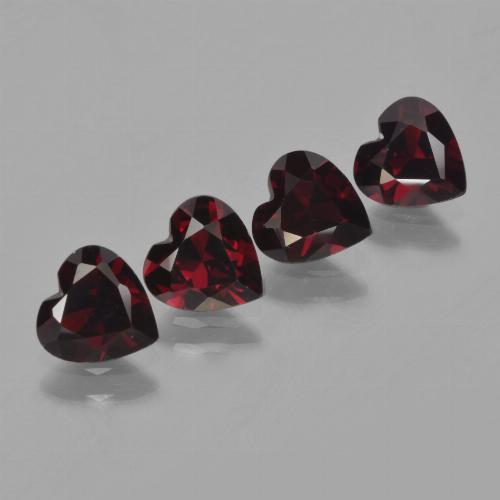 3.02 ctw Red Pyrope Garnet Gemstones, Pyrope Garnet Gems in Heart Facet Shape for Sale.