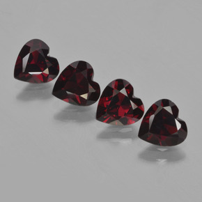 3.02 ctw Red Pyrope Garnet Stones, Natural Pyrope Garnet in Heart Facet Shape for Sale