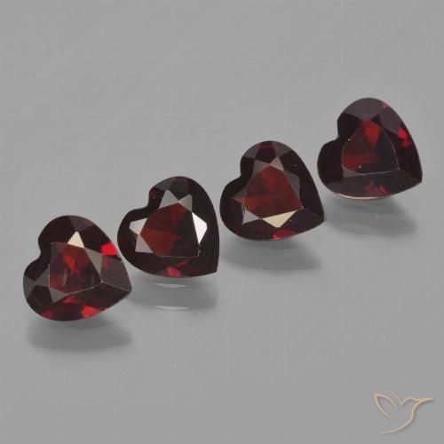 2.95 ct Heart Cut Pyrope Garnet, 6.1 x 6 mm From Mozambique, Photo A