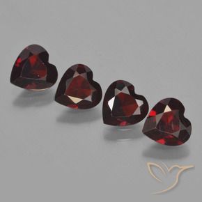 2.95 ctw Red Pyrope Garnet Stones, Natural Pyrope Garnet in Heart Facet Shape for Sale