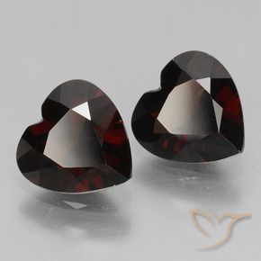 1.73 ctw Red Pyrope Garnet Stones, Natural Pyrope Garnet in Heart Facet Shape for Sale