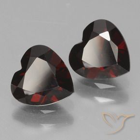 1.68 ctw Red Pyrope Garnet Stones, Natural Pyrope Garnet in Heart Facet Shape for Sale