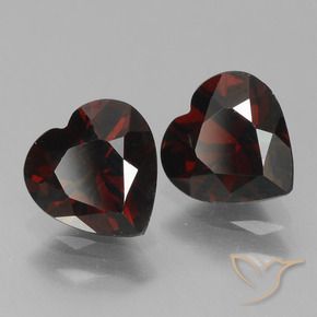 1.77 ctw Red Pyrope Garnet Stones, Natural Pyrope Garnet in Heart Facet Shape for Sale