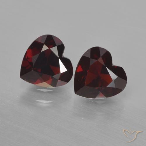 1.45 ct Heart Cut Pyrope Garnet, 5.9 x 6 mm From Mozambique, Photo A