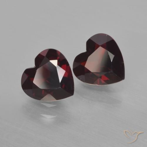 1.45 ctw Red Pyrope Garnet Stones, Natural Pyrope Garnet in Heart Facet Shape for Sale