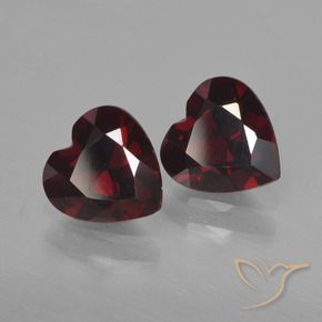 1.79 ctw Red Pyrope Garnet Stones, Natural Pyrope Garnet in Heart Facet Shape for Sale