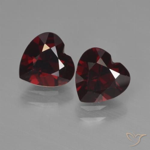 1.78ctw Natural Dark Red Pyrope Garnet, Heart, VVS-VS