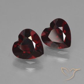 1.78 ctw Red Pyrope Garnet Stones, Natural Pyrope Garnet in Heart Facet Shape for Sale