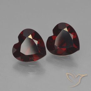 1.77 ctw Red Pyrope Garnet Stones, Natural Pyrope Garnet in Heart Facet Shape for Sale