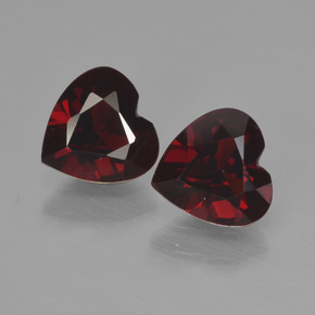 Blackish Red Pyrope Garnet Gem - 0.8ct Heart Facet (ID: 456575)