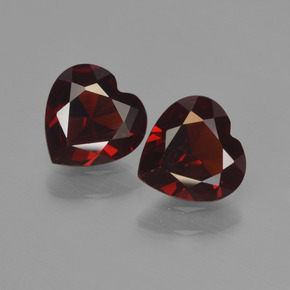 Dark Red Pyrope Garnet Gem - 0.7ct Heart Facet (ID: 456577)