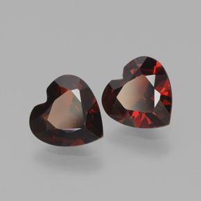 1.48 ctw Red Pyrope Garnet Stones, Natural Pyrope Garnet in Heart Facet Shape for Sale