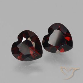 1.74 ctw Red Pyrope Garnet Stones, Natural Pyrope Garnet in Heart Facet Shape for Sale