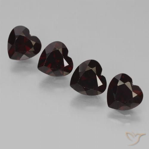 3.81 ct Heart Cut Pyrope Garnet, 6 x 6.1 mm From Mozambique, Photo A