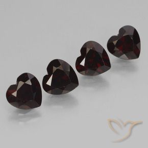 3.81 ctw Red Pyrope Garnet Stones, Natural Pyrope Garnet in Heart Facet Shape for Sale