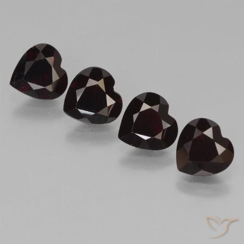 3.25ctw Natural Blackish Red Pyrope Garnet, Heart, VVS-VS